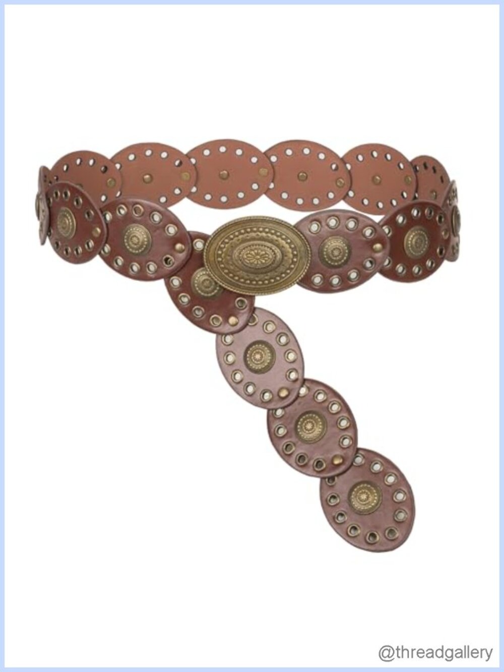 Wide Western Disc Belt Faux Leather Concho Cowgirl Style Adjustable Waist